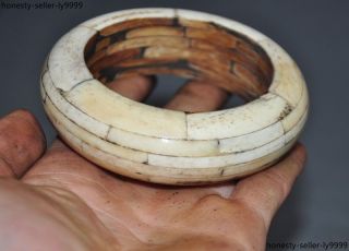 Tibet Tantric Old Cattle Bone Carving Bracelet Bangle Wristlet Circlet Wristband