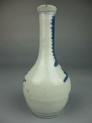 Antique Chinese porcelain 19th blue and white landscape vase 3