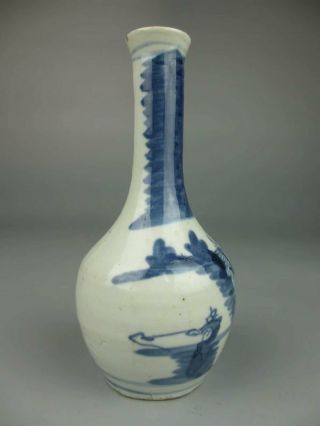 Antique Chinese porcelain 19th blue and white landscape vase 4