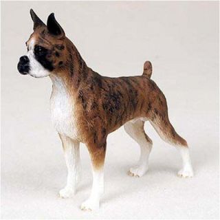 Boxer Brindle Cropped Hand Painted Dog Figurine Statue
