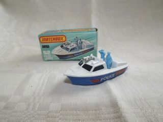 Vintage 1978 Matchbox Superfast " Police Launch " No.  52 - Lesney