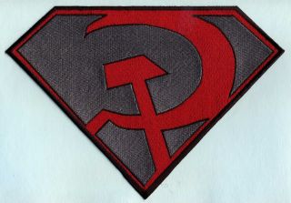 7 " X 10 " Large Red & Gray Fully Embroidered Superman Red Son Chest Logo Patch