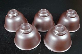 S9389: Japanese Banko - ware Brown pottery Sencha TEAPOT YUSAMASHI CUPS 5