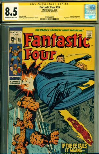 Fantastic Four 95 Cgc 8.  5 Ss Signed By Stan Lee - Jack Kirby Art Medusa/crystal