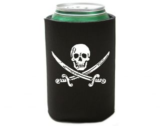 Jack Rackam Jolly Roger Pirate Beer Pop Can Koozie Cozy Rackham Cooler Insulator