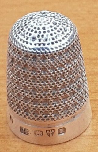 Antique Victorian Charles Horner 1900 Chester Hallmarked Silver Thimble