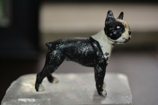Vintage Antique Cast Iron Small Bull Dog Figurine 2.  5 "
