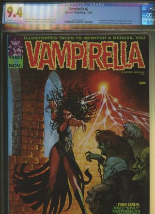 Vampirella 2 Cgc 9.  4 | Warren 1969 | Tom Sutton Frontispiece.  1st Cousin Evily.