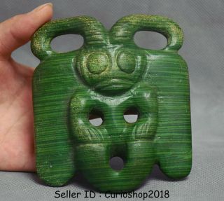 4 " Rare China Hongshan Culture Old Turquoise Jade Carved Eagle Owl Birds Statue