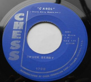 Chuck Berry Carol / County Line Nm - Usa Orig 1958 Chess 1700 Rockabilly 45