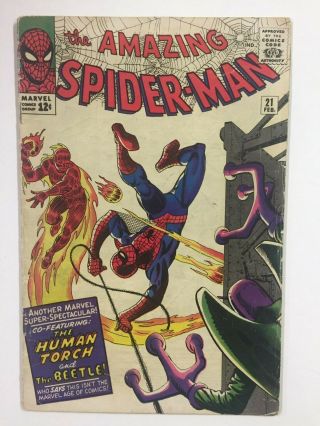 Spider - Man 21 Silver Age (1965) 2nd Appearance Of The Beetle