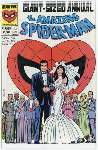 Spider - Man Annual 21 Nm/mt 9.  8 White Pages Wedding Marvel A 1987