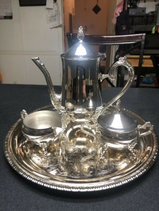 Silver Tea Set With Tray