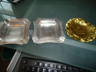 3 Antique Beer Ashtrays Old Shay Fort Pitt Deluxe Pearl Metal