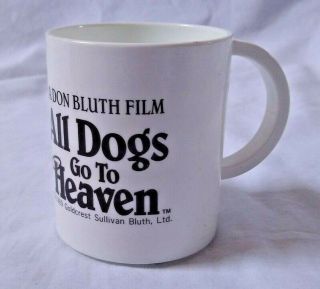 Vintage Anacapa All Dogs Go To Heaven plastic mug cup Don Bluth 1989 2