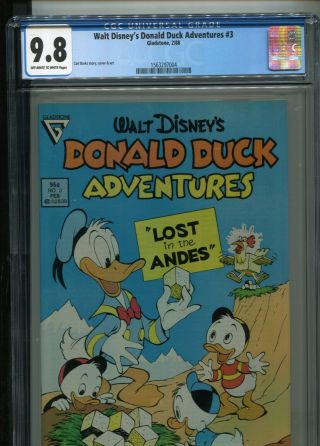 Walt Disney’s Donald Duck Adventures 3 Barks Best Cgc Grade Near Mint/mint 9.  8