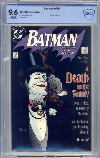 Batman 429 Cbcs 9.  6 Mignola,  Starlin,  " Death In The Family ",  Joker,  Superman