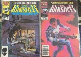 Punisher 4 & Punisher 5 Copper Age Marvel Comics In Five - Issue Limited Series
