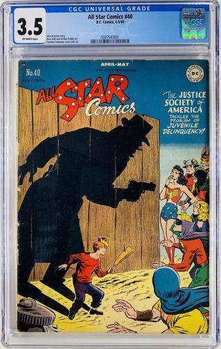 All - Star Comics 40 Cgc 3.  5 Justice Society 1948 Black Canary