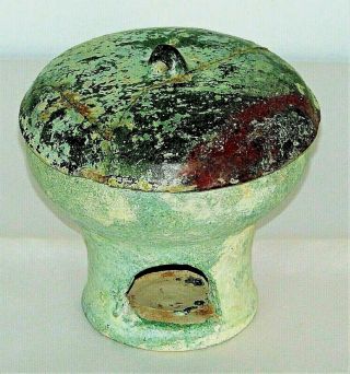Chinese Tang Tomb Burial Pottery Warmer Burner Sancai Ware C.  7th - 8th C / 6 " D