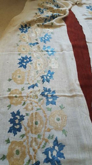 Antique Chinese/Asian Silk Embroidery On Linen Panels 3