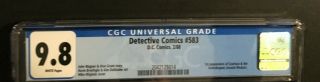 BATMAN - DETECTIVE COMICS 583 (2/88) DC CGC 9.  8 W/P CGC CASE 2
