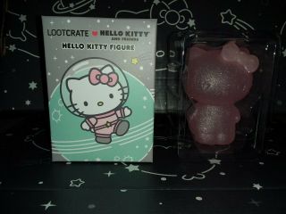 Loot Crate Pink Glitter Hello Kitty Galactic 3 " Vinyl Figurine Sanrio Rare Nib