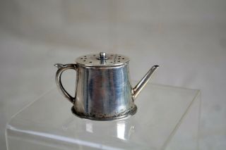 Miniature Antique Sterling Silver Salt Shaker Teapot Hallmarked England British