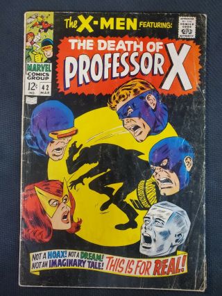 The X - Men 42 Signed By Stan Lee (1968) 2.  0 Marvel Comics 1st Print