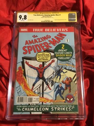 Cgc Ss 9.  8 Spider - Man 1 True Believers Edition Signed By Tom Holland