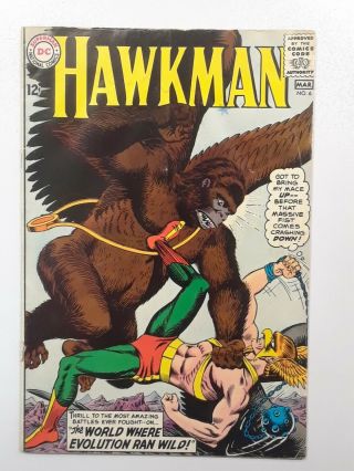 Dc Hawkman 6,  Vintage Silver Age Comic Book,  5.  0/vg - Fn,  March 1964,  Key Book