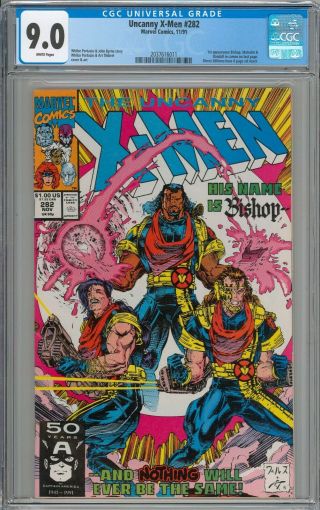 Uncanny X - Men 282 Cgc 9.  0 Vf/nm 1st Appearance Of Bishop White Pages