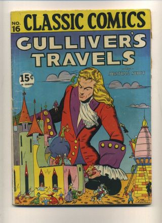 Classic Comics 16 (hrn 18/20) (g, ) Queens Home News Gulliver 