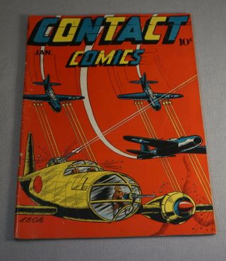 January 1945 Contact Comics Vol.  1 No.  4 Comic Book - War Military