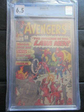 Marvel Avengers 5 (1964) Cgc 6.  5 The Hulk Lava Man Jack Kirby Captain America