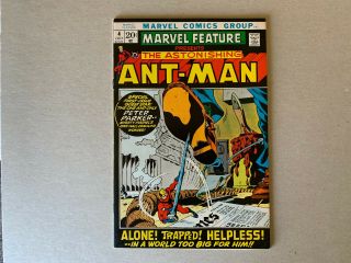 Marvel Feature 4 8.  5/9.  0 - (marvel,  1972) Re - Intro Of Ant - Man - White Pages