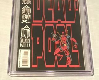 Comic Book Deadpool 1 Marvel 1993 CGC 9.  6 NM,  1st Solo Deadpool Embossed Cover 3
