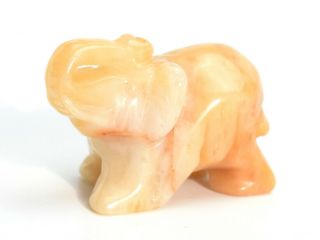 2.  0 Inches Natural Yellow Jade Carved Crystal Reiki Healing Elephant Statue