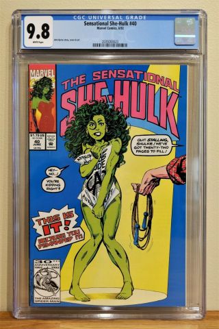 Sensational She - Hulk 40 Cgc 9.  8 - White Naked Cover & Panels Highest Graded