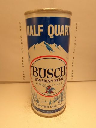Busch Bavarian 16oz Straight Steel Pull Tab Beer Can 146 - 12 - B St.  Louis Mo