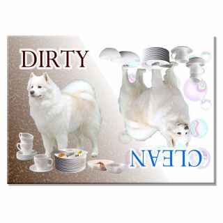 Samoyed Dirty Dishwasher Magnet Dog