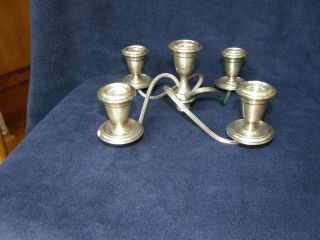 Alvin Sterling Silver 5 Light/lite Candelabra Candle Holders Weighted Vintage