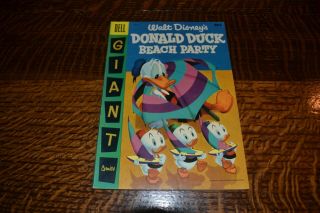 Dell Giant Donald Duck Beach Party Comic 3 - Fine/very Fine (1958) Beauty