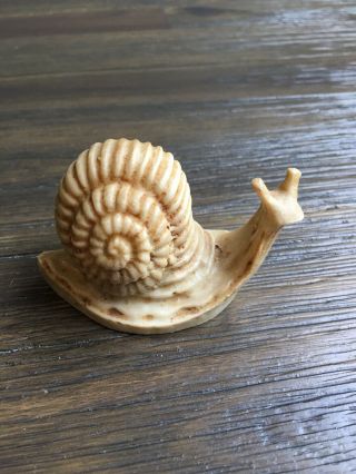 Vintage Hand Carved Stone Snail Figurine Made In Mexico
