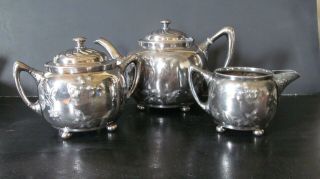 Antique Reed & Barton Silver Plate Sugar,  Creamer,  And Teapot