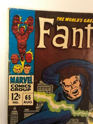 The Fantastic Four 65 Marvel Comics 1967 Jack Kirby VG,  1st Ronan The Accuser 2