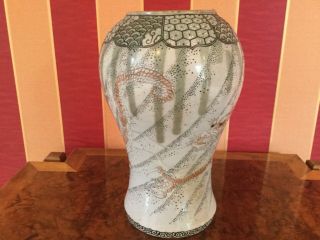 Very unusual and rare large Antique Chinese Vase hand painted with enamel dragon 5