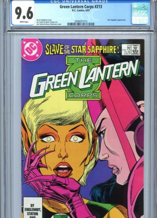 Green Lantern Corps 213 Cgc 9.  6 White Pages Dc Comics 1987