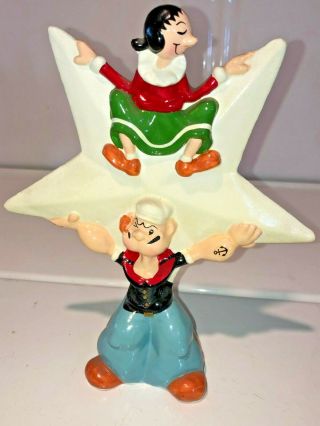 Popeye And Olive Oyl On A Star Figurine,  1981