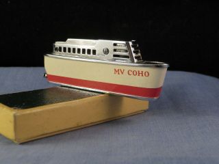 Enamel Ship Boat Art Deco Petrol Pocket Lighter Sarome Cruiser Mioj Mv Coho